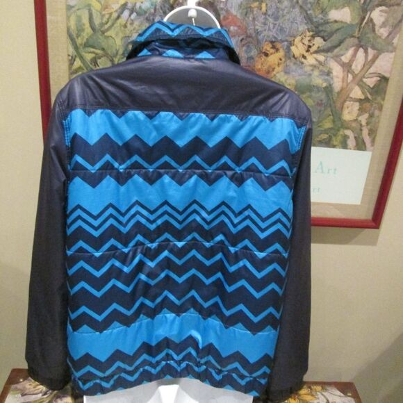 Missoni Target Puffer Jacket Blue signature Missoni Zig Zag Print pockets too! - Picture 6 of 8